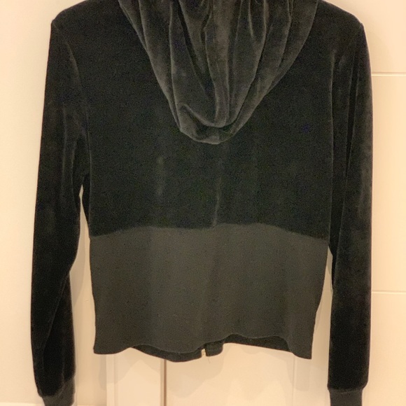 BCBG Black Suede Hoodie - Picture 2 of 3